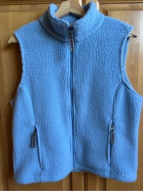 LL Bean Light Blue Sherpa Fleece Vest